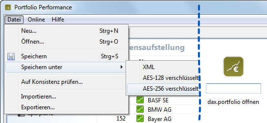 Portfolio Datei verschlüsseln