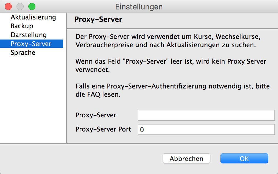 Proxy Server konfigurieren